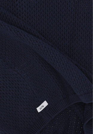 ARTE Camicia Manica Corta Uomo Crochet Knit Button Shirt Navy da uomo