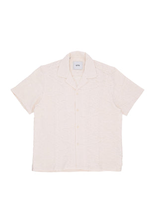 ARTE Camicia Manica Corta Uomo Crochet Shirt Cream da uomo