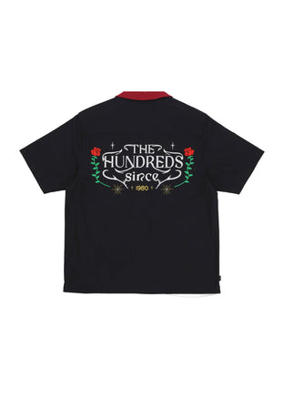 THE HUNDREDS Camicia Manica Corta Uomo Giles Woven Black da uomo