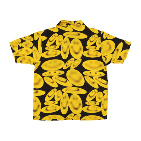 MARKET Camicia Manica Corta Uomo Smiley Afterhours Button Up Shirt Washed Black da uomo