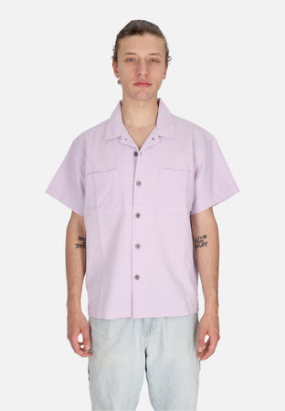 OBEY Camicia Manica Corta Uomo Sunrise Woven Shirt Orchid Petal da uomo