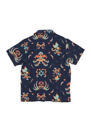 DOLLY NOIRE Camicia Manica Corta Uomo Traditional Batik Bowling Shirt Black/multi da uomo