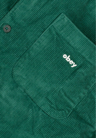 OBEY Camicia Manica Lunga Uomo Bigwig Cord Woven Rain Forest da uomo