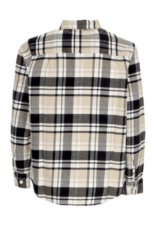 OBEY Camicia Manica Lunga Uomo Hardwork Dillon Woven Silver Grey Multi da uomo