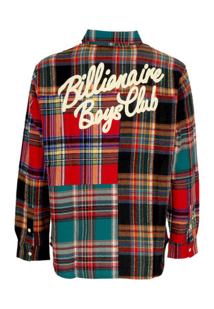 BILLIONAIRE BOYS CLUB Camicia Manica Lunga Uomo Patchwork Check Shirt Multi Check da uomo