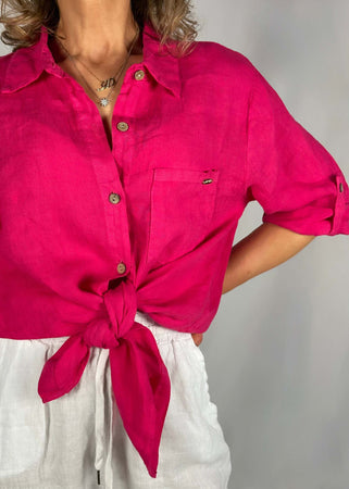 Camicione-fucsia-in-lino-con-taschino