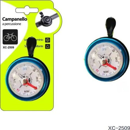 Campanello-In-Lega-Di-Alluminio-Per-Bicicletta-Bici-Con-Bussola-Manubrio-Xc-2509