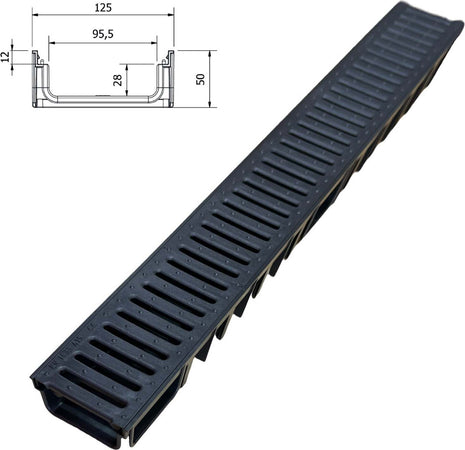 Canaletta-di-scolo-acqua-carrabile-in-PP-PE-con-griglia-PP-PE-125x50-Kit-3-pz