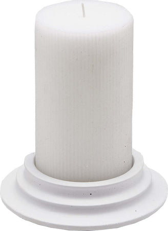 Candela cilindrica decorata cera dorica con piatto per ambienti Casa e cucina/Decorazioni per interni/Candele e portacandele/Candele/Candele a colonna La Zappa - Altamura, Commerciovirtuoso.it