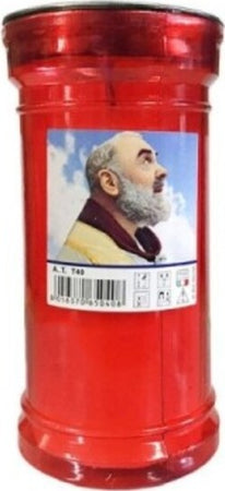 Candela-Di-Cera-19-Cm-T80-Padre-Pio-Luce-Votiva-Cero-Lumino-Votivo-Antivento