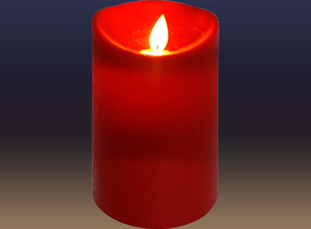 Candela in cera Rossa con luce a led effetto realistico h 10 cm Casa e cucina/Decorazioni per interni/Candele e portacandele/Candele/Candele a colonna MagiediNatale.it - Altamura, Commerciovirtuoso.it