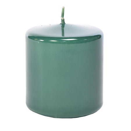 Candela cilindrica a cera Verde Foresta decorazione da interno ed esterno