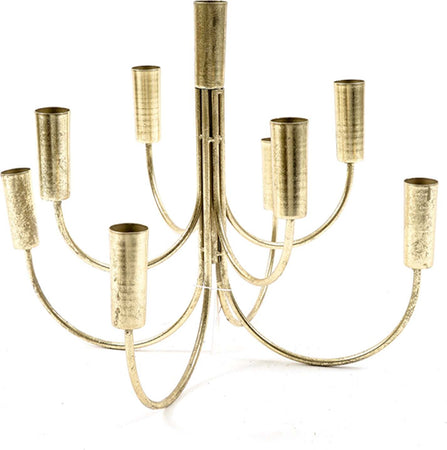 Candelabro da appoggio con 9 fuochi, in metallo, color oro, 31 x 38 x 38 cm Casa e cucina/Decorazioni per interni/Candele e portacandele/Candele/Candele a colonna MagiediNatale.it - Altamura, Commerciovirtuoso.it