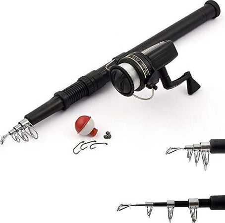 Canna-Da-Pesca-Telescopica-Con-Mulinello-E-Accessori-Per-Principianti-160cm-Max