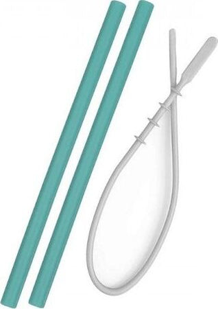 Cannucce in silicone con detergente verde mattone Minikoioi Casa e cucina/Utensili da cucina/Accessori vino e bar/Cannucce/Cannucce riutilizzabili La Casa Del Bebè - Napoli, Commerciovirtuoso.it