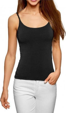 Canotta-Donna-Modellante-Bretelle-Sottile-Casual-Chic-2-Colori-Linea-Basic
