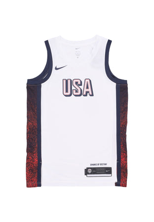 Nike Canotta Basket Uomo Limited Home Basketball Jersey Team Usa White/sport Red/obsidian da uomo