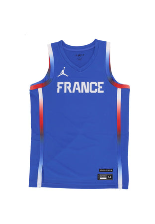 JORDAN Canotta Basket Uomo Limited Road Basketball Jersey Team France Hyper Royal/white da uomo