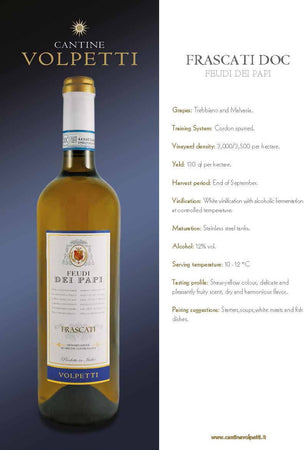 Cantine Volpetti vino bianco Frascati DOC Bottiglia 750ml imballo sicuro vino Non solo caffè online - Albano Laziale, Commerciovirtuoso.it