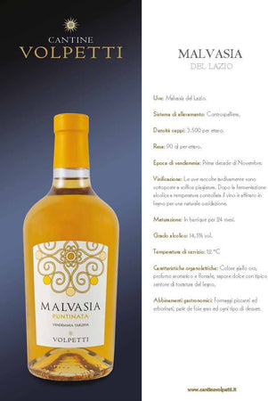 Cantine Volpetti vino Malvasia del Lazio Vendemmia Tardiva Bottiglia 750ml imballo sicuro vino Non solo caffè online - Albano Laziale, Commerciovirtuoso.it