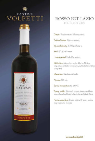 Cantine Volpetti vino Rosso IGT Lazio Bottiglia 750ml imballo sicuro vino Non solo caffè online - Albano Laziale, Commerciovirtuoso.it