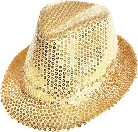 Cappello-Borsalino-Paillettes-Oro-Spettacolo-Teatro-Paillette-Uomo-Donna