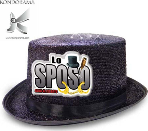 Cappello Cilindro Glitter Nero Con Applicazione Resinata “lo Sposo” Addio Al Celibato Party Salute e cura della persona/Erotismo e contraccezione/Sex toys/Gadget per addio al nubilato e al celibato Kondorama - Martinsicuro, Commerciovirtuoso.it