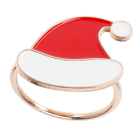 Portatovaglioli cappello natalizio in metallo decorazione natalizia set da 4 pezzi