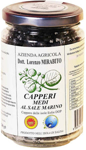 Capperi Medi Dop Sottosale Di Salina 3 vasetti di Vetro Da 200g cadauno Azienda Agricola Dott. Lorenzo Mirabito