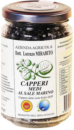 Capperi Medi Dop Sottosale Di Salina 3 vasetti di Vetro Da 200g cadauno Azienda Agricola Dott. Lorenzo Mirabito