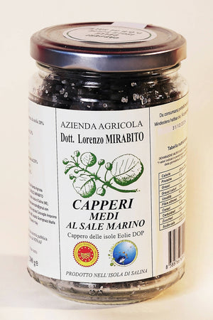 Capperi Medi Dop Sottosale Di Salina 3 vasetti di Vetro Da 200g cadauno Azienda Agricola Dott. Lorenzo Mirabito