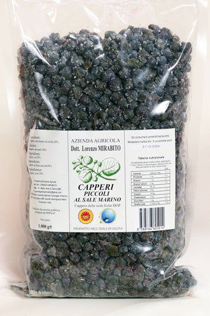 Capperi Piccoli Dop Sottosale Di Salina in 3 Buste Da 1 Kg cadauna Azienda Agricola Dott. Lorenzo Mirabito