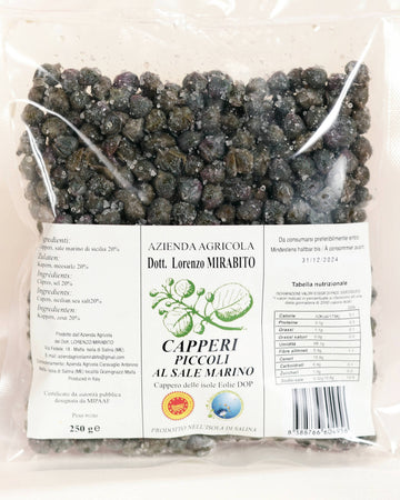 Capperi Piccoli Dop Sottosale Di Salina in 3 Buste Da 250g cadauna Azienda Agricola Dott. Lorenzo Mirabito
