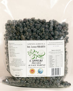 Capperi Piccoli Dop Sottosale Di Salina in 3 Buste Da 500g cadauna Azienda Agricola Dott. Lorenzo Mirabito