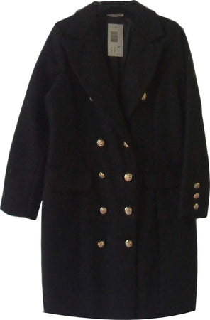 Cappotto lungo da donna doppio petto con bottoni color oro art. 197110014 cappotto donna lungo nero Cappotto donna L'Orchidea - Siderno, Commerciovirtuoso.it
