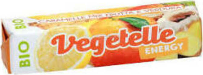 Caramelle biologiche di frutta Energy 45g che uniscono la naturale dolcezza della frutta alle proprietà benefiche della verdura. bio, gluten-free, vegan, con sciroppo di riso.