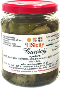 Carciofi Sottolio Lisicily in Vasetto 300 Gr Carciofi in Vaso Di Vetro per Condimenti Antipasti E Bruschette Alimentari e cura della casa/Cibi in scatola e conserve/Olive e sottaceti/Carciofi LiSicily dolci per passione - Alassio, Commerciovirtuoso.it