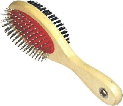 Cardatore-Spazzola-Legno-Bifacciale-Per-Animali-Cane-Gatto-Rimuovere-Pelo-Morto