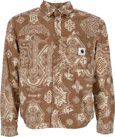 CARHARTT-WIP-Camicia-Manica-Lunga-Donna-L/s-Verse-Shirt-Hamilton-Brown-Heavy-Stone-Wash-da-donna