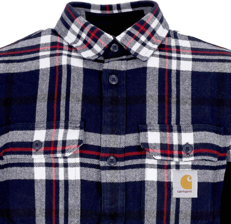 CARHARTT-WIP-Camicia-Manica-Lunga-Uomo-L/s-Wallace-Shirt-Wallace-Check/dark-Navy-da-uomo