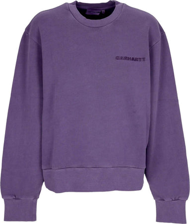 CARHARTT-WIP-Felpa-Leggera-Girocollo-Donna-Akron-Sweat-Cassis-Garment-Dyed-da-donna