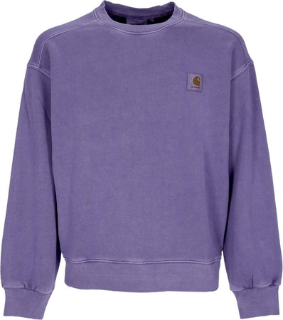 CARHARTT-WIP-Felpa-Leggera-Girocollo-Uomo-Nelson-Sweat-Arrenga-Garment-Dyed-da-uomo