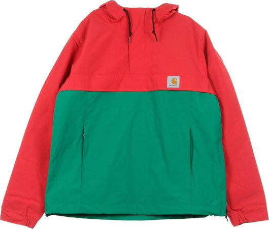 CARHARTT-WIP-Giacca-a-Vento-Infilabile-Uomo-Nimbus-Two-Tone-Pullover-Cardinal/dragon-Green-da-uomo
