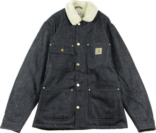 CARHARTT-WIP-Giubbotto-Jeans-Uomo-Fairmount-Coat-Blue-Rigid-da-uomo