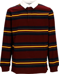 CARHARTT-WIP-Polo-Manica-Lunga-Uomo-L/s-Oregon-Rugby-Shirt-Starco-Stripe/bordeaux-da-uomo
