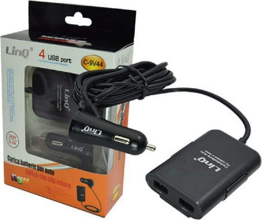Caricabatteria-Auto-4-Porte-Usb-Cavo-Estensibile-36w-Ricarica-Veloce-8.4a-C-9v44