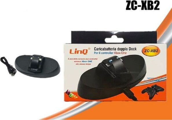 Caricabatteria-Doppio-Dock-Di-Ricarica-Per-2-Controller-Joypad-Xbox-One-Zc-xb2