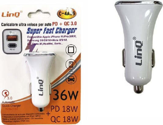 Caricabatterie-Caricatore-Da-Auto-Adattatore-Ultra-Rapido-Pd-+-Qc-3.0-36w-C-4a36