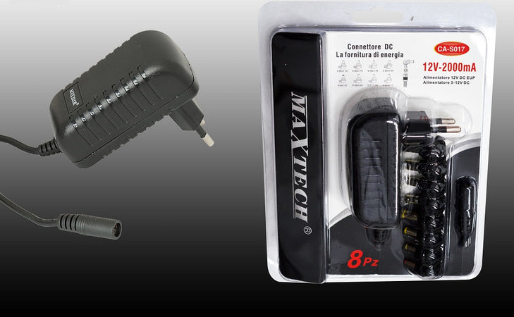 Caricabatterie Da Rete Fissa Connettore Dc 12volt-2000ma 8 Pezzi Maxtech Ca-s017s Caricabatteria Trade Shop italia - Napoli, Commerciovirtuoso.it