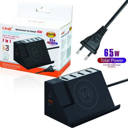 Caricabatterie-Multifunzione-7-In-1-65w-Ricarica-4-Usb-Wireless-Qc-3.0-Pd-T3070